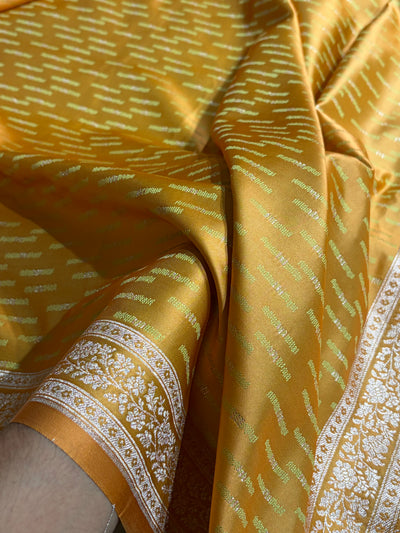 Dusty Mustard Shades Tanchoi Motif Mashru Silk Saree MST-16