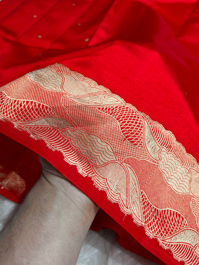 Red Shades Handwoven Pure Paper Silk RM-62