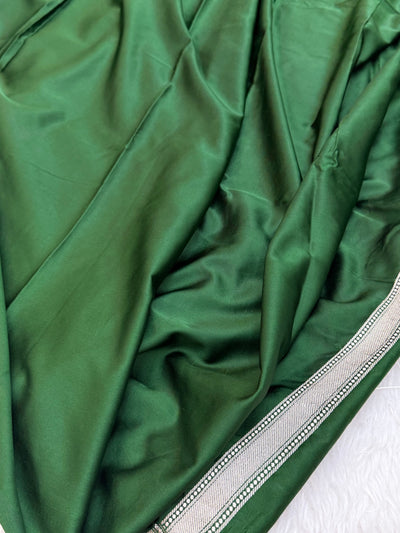 Bottle Green Scallop Mashru Silk Saree MCS20
