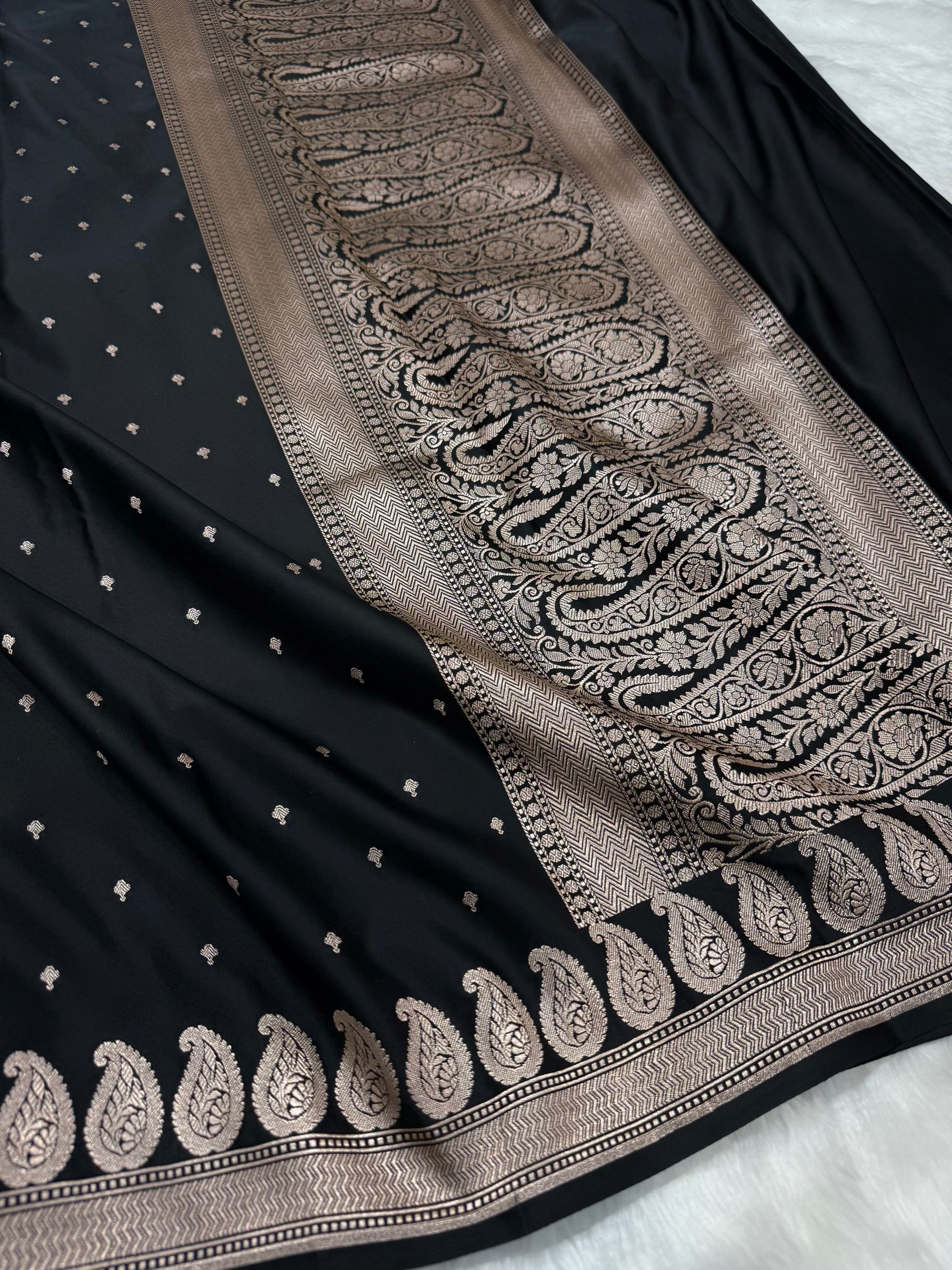Black Rust Mashru Silk Saree for Festive Seasons MSM 72