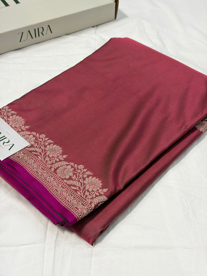 Rusty Mauve Shade With Booti Pattern Mashru Silk Saree