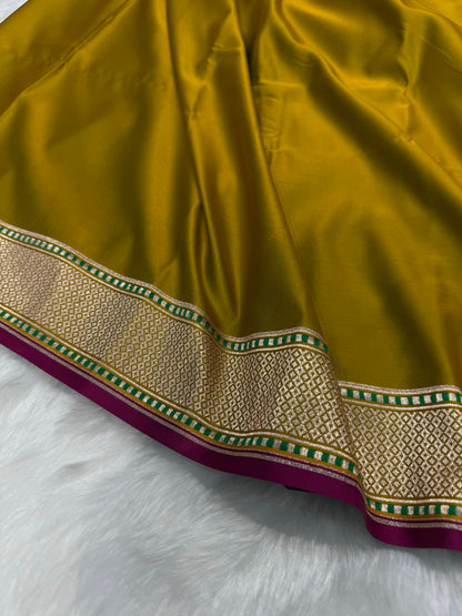 Plain Mashru with Mehendi Green Shades MSM 51