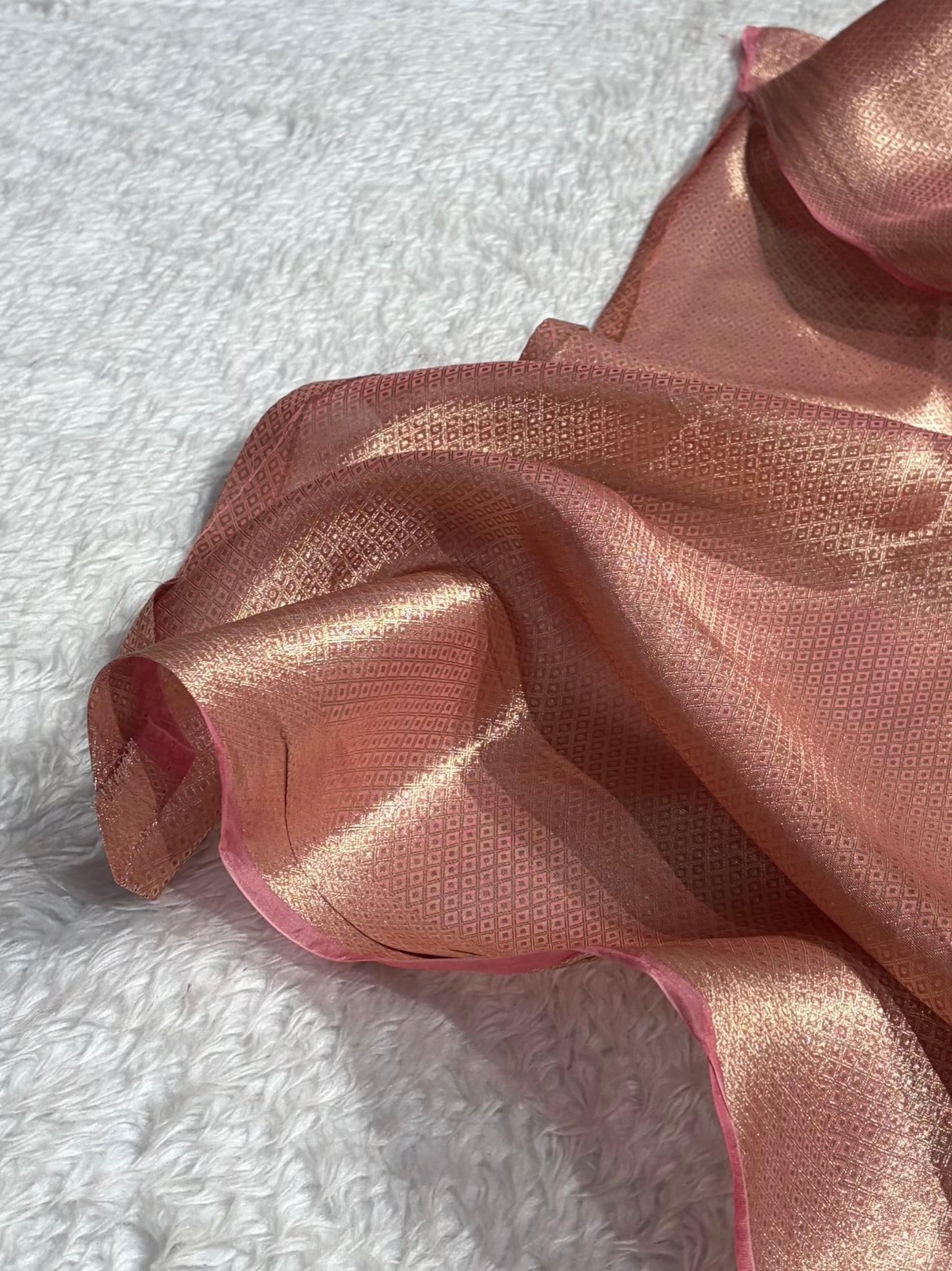 Pure Organza Baby Pink Banarasi Silk Saree PO-01