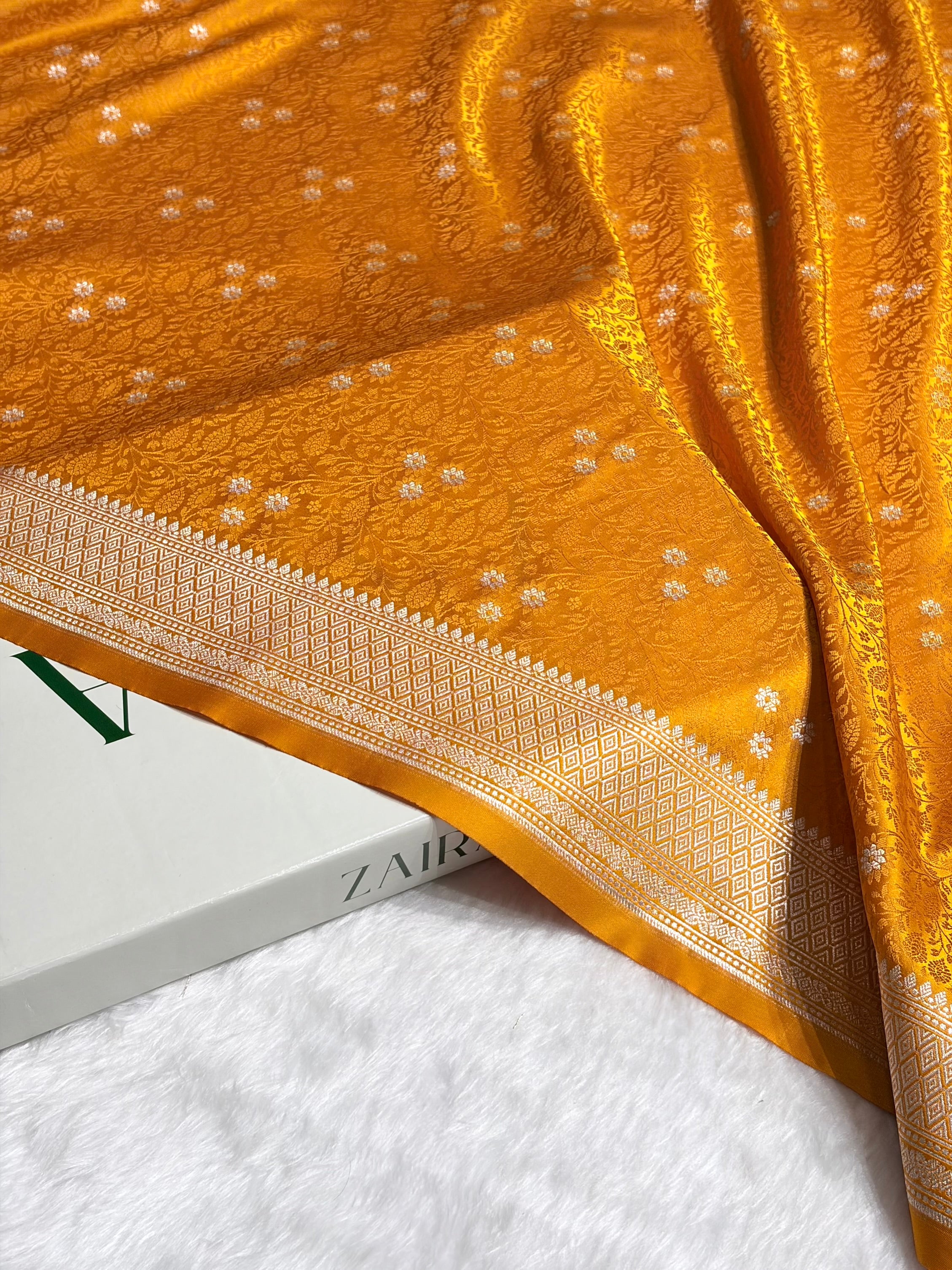 Mustard Shades Tanchoi Motif Mashru Silk Saree MST-12