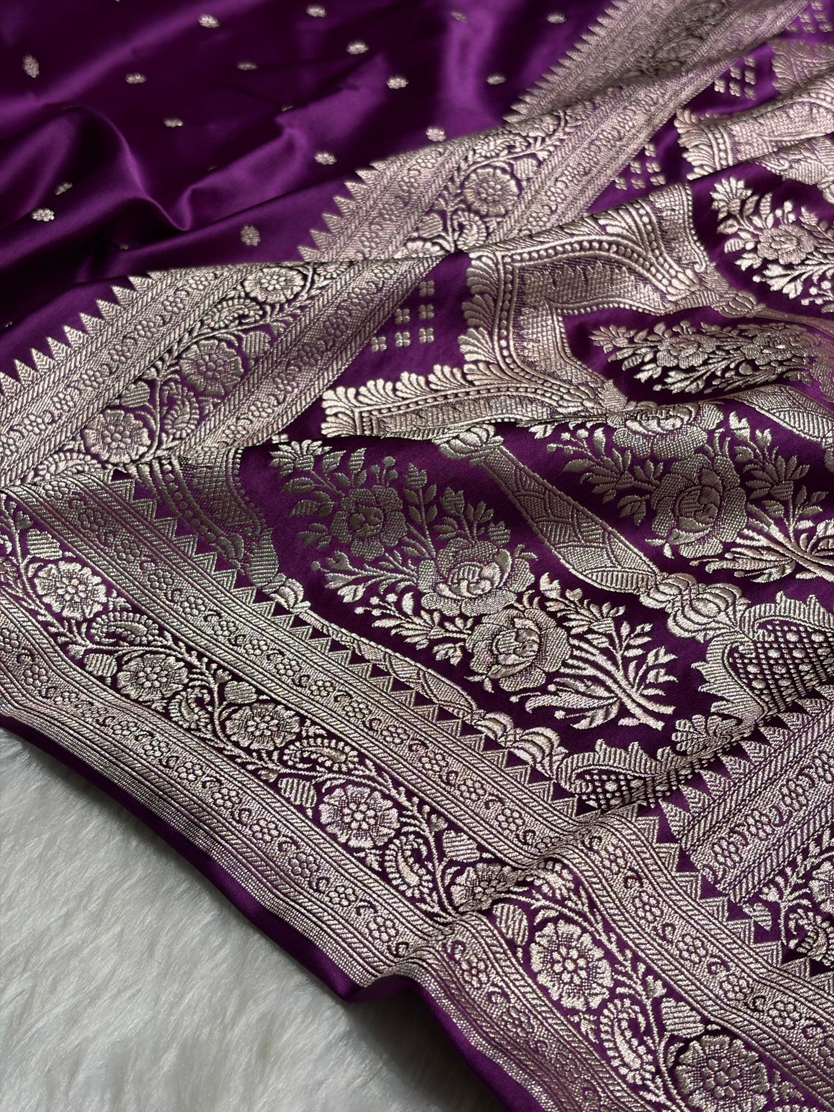 Purple Booti Mashru Silk Saree MS26