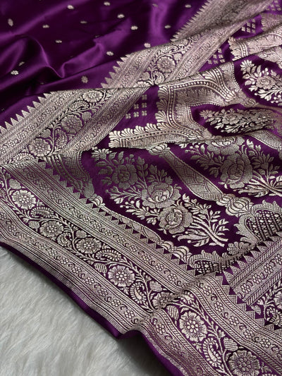 Purple Booti Mashru Silk Saree MCS26