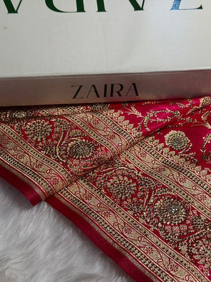 Banarasi Bridal Rani Pink Jaal with Swarovski Stone BSS13 (E)