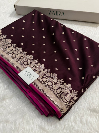 New Chocolate Mashru Silk Saree for Festive Seasons