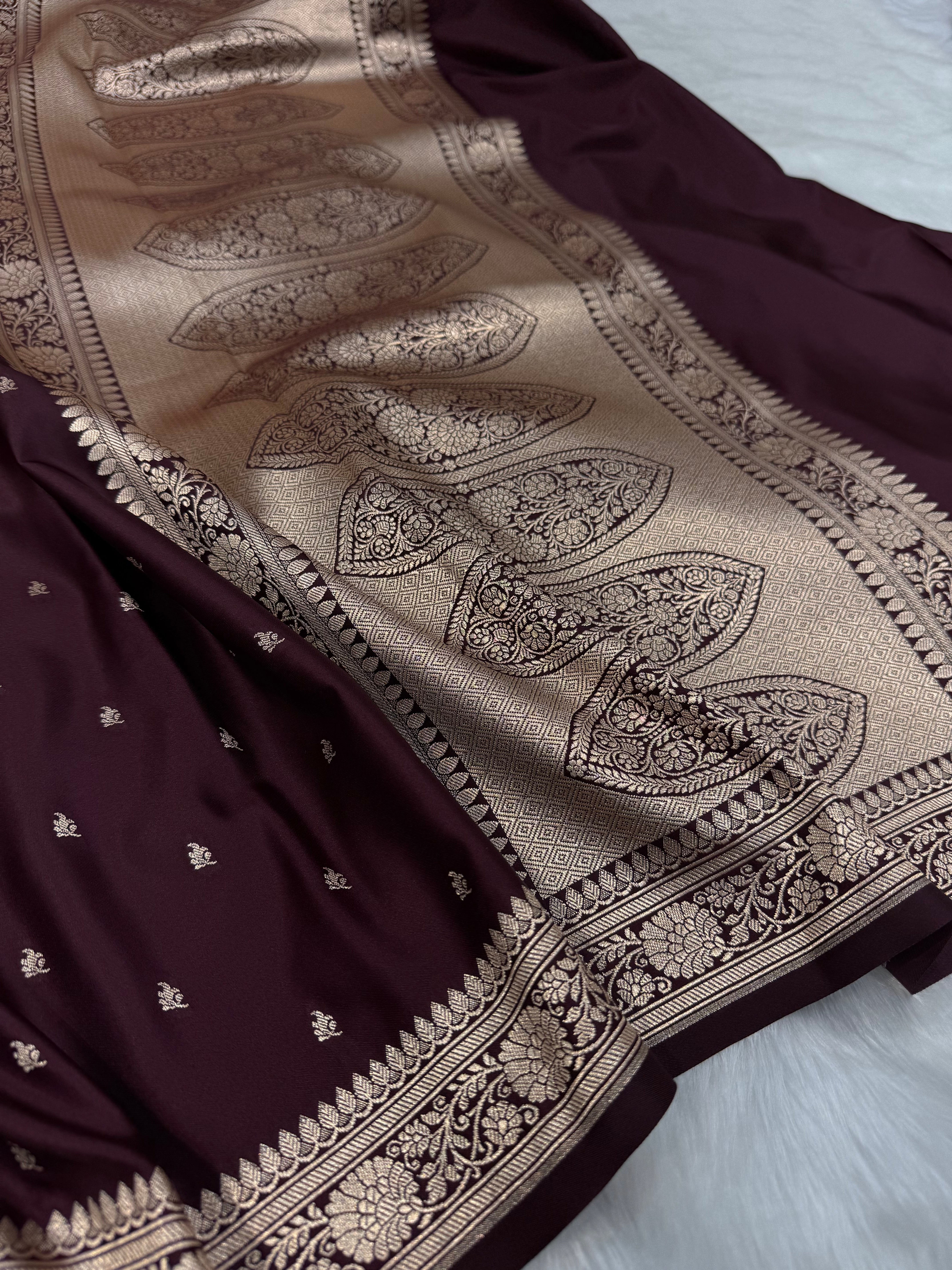 Chocolate shades Mashru Silk Saree for Festive Seasons
