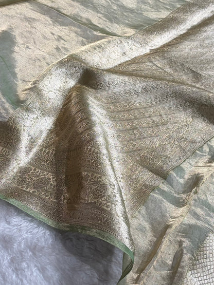 Beige Shades Pure Tissue Silk Saree with Brocade Blouse PT-08