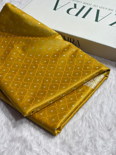 Mustard Shades Tanchoi Motif Mashru Silk Saree MST-13