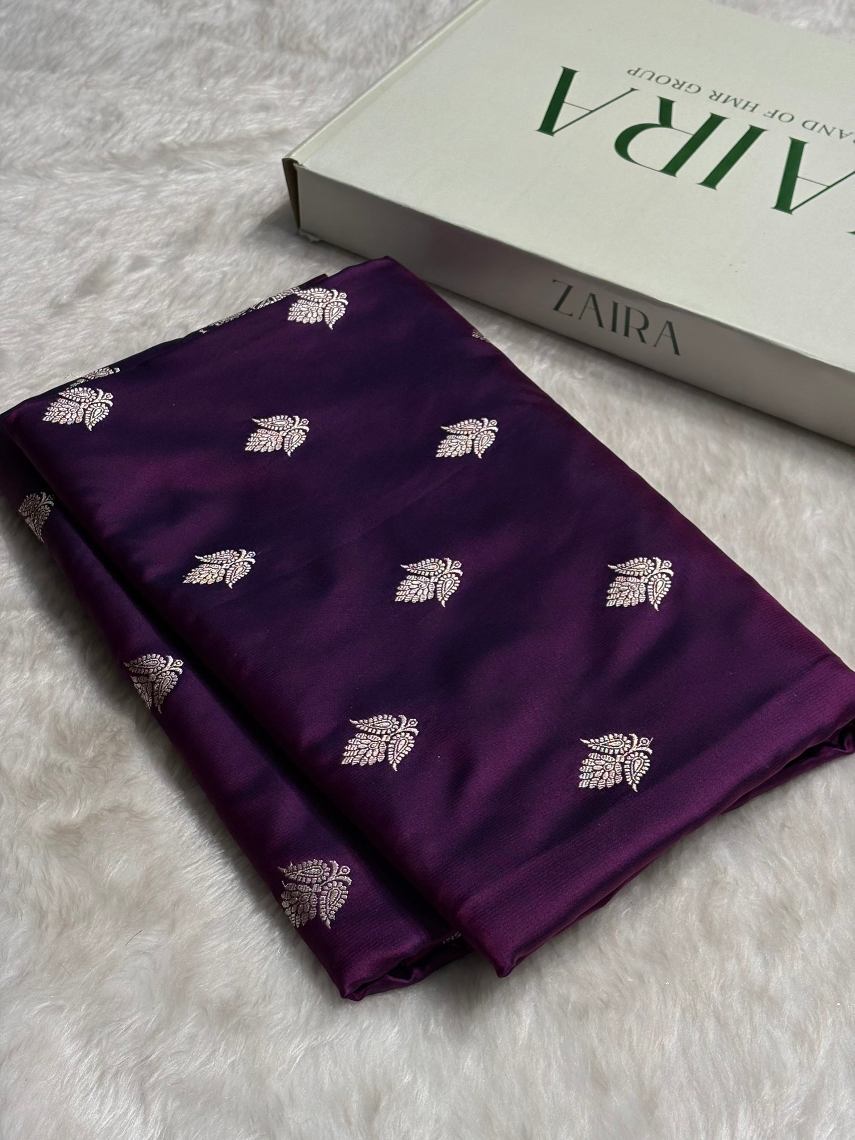 Wine Floral Boota With Floral Border Mashru Silk Saree MSM-80