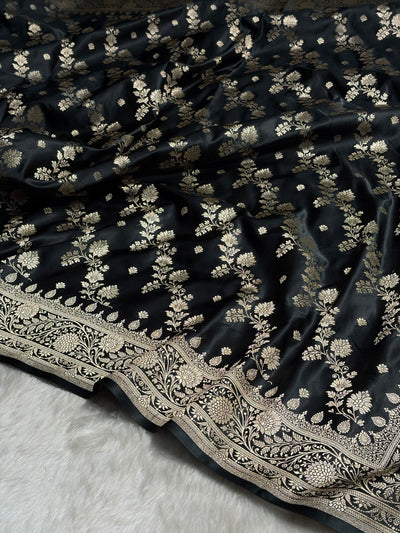 Black Booti Banarasi Katan Silk Saree SK24