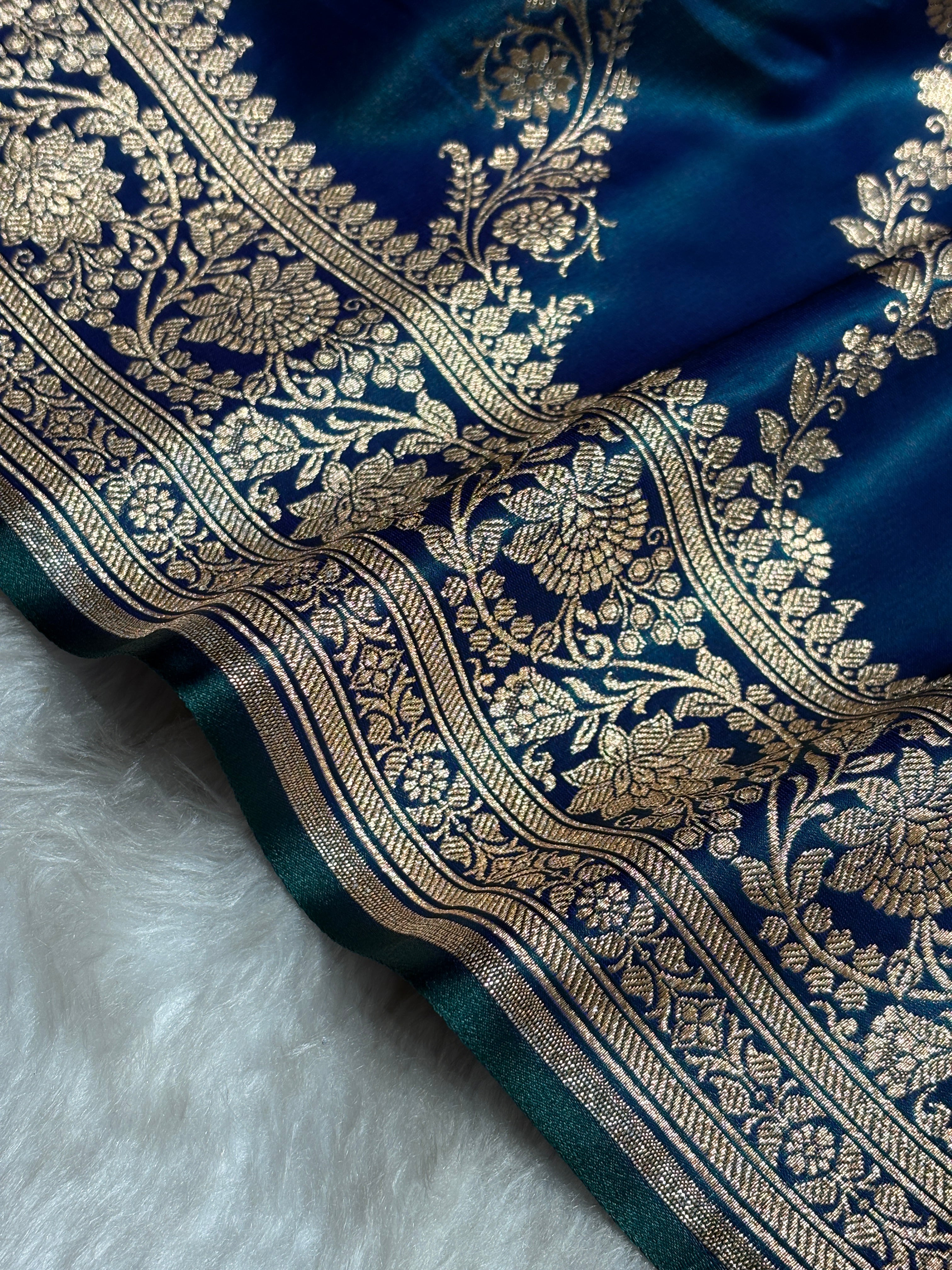 Ultra Light Weight Satin Silk Peacock Cross SS10