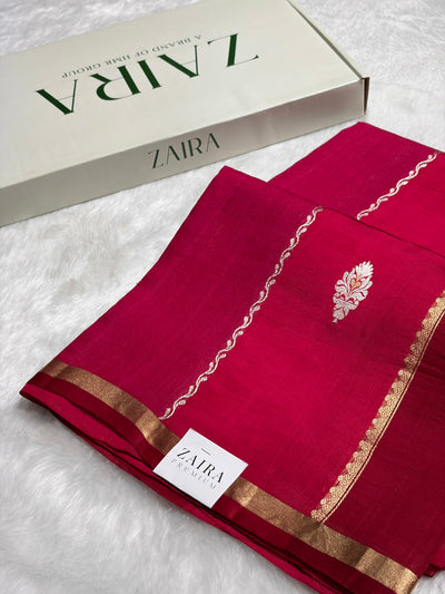 Dark Pink Shades Rangkart Handwoven Pure Katan Paper Silk RM-38