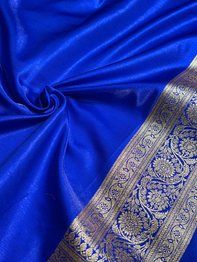 Bright Royal blue Chand Tara Satin Silk Saree SS04