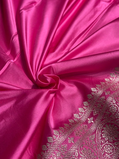 Pink Shades Floral Border Boota Mashru Silk Saree MCS66
