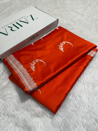 Orange Shades Unique Motif Mashru Silk Saree MCS47