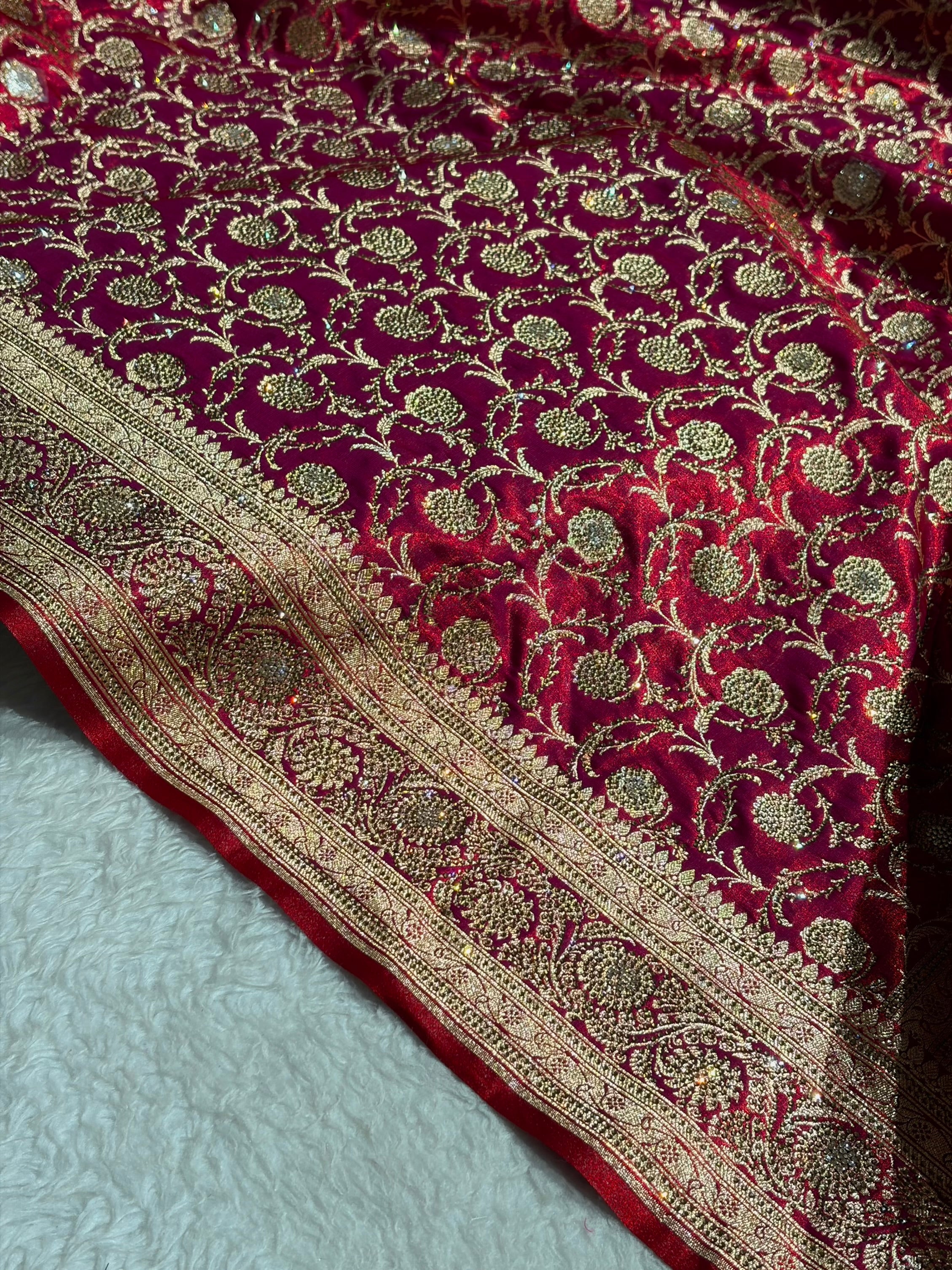 Bridal Cross Red Jaal with Swarovski Stone BSS13 (E)