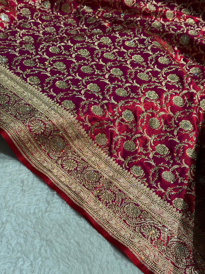 Bridal Cross Red Jaal with Swarovski Stone BSS13 (E)