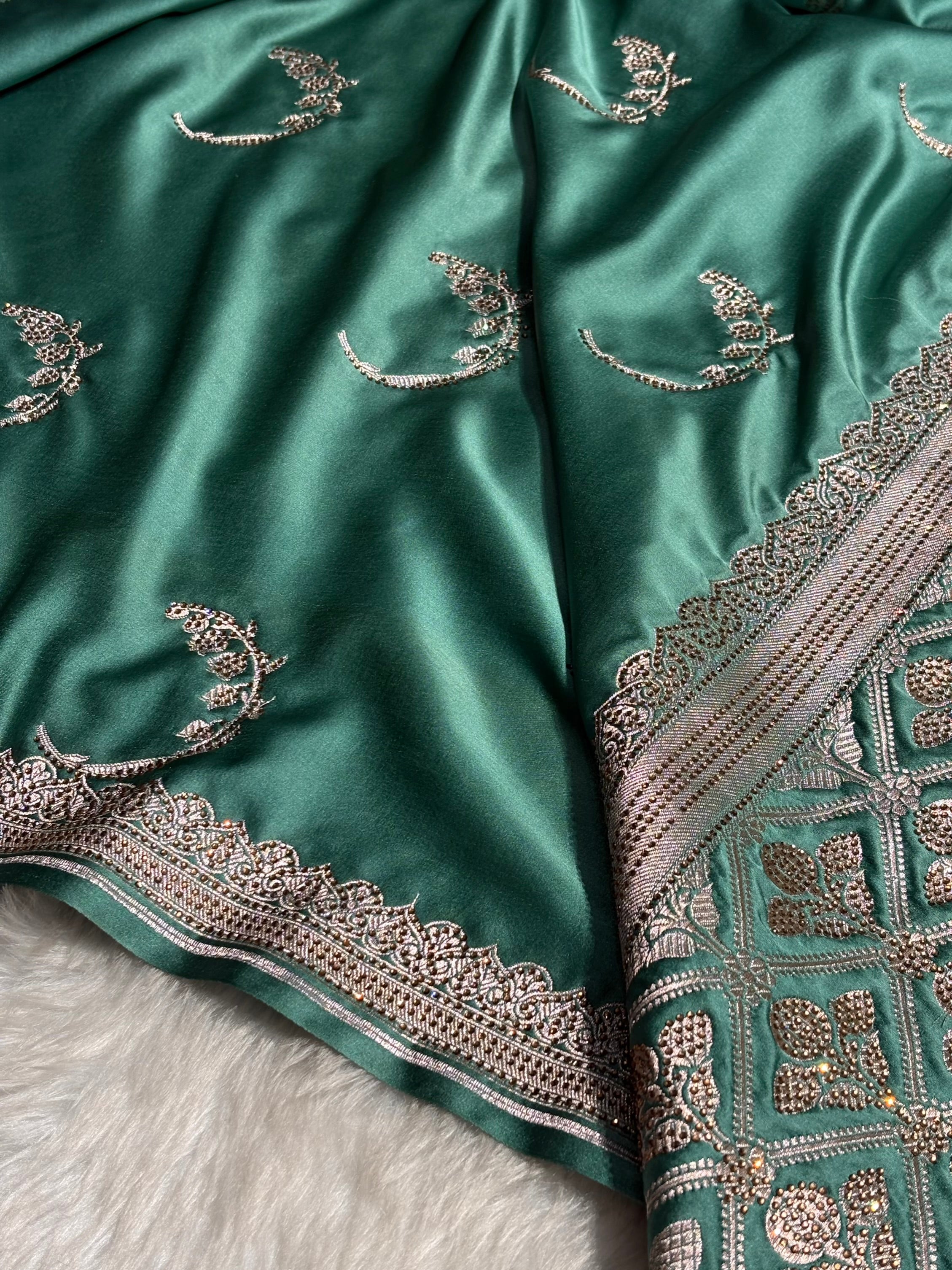 Rama Shades Unique Motif Mashru Silk Saree BMS47