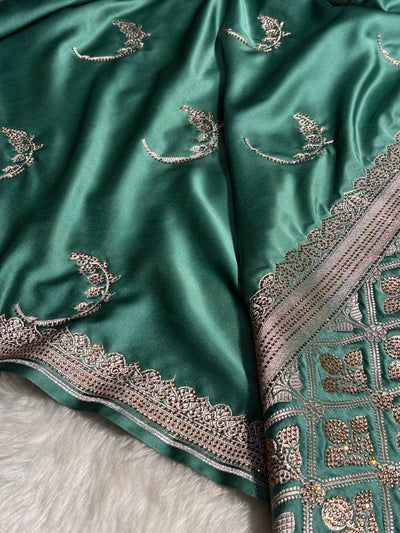 Rama Shades Unique Motif Mashru Swarovski Work Silk Saree BMCS47