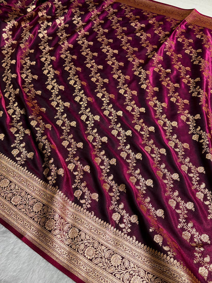 Ultra Light Weight Satin Silk Cross in Dark Wine Shades SS11