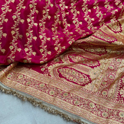 Bridal pink Cross with Ari and stone work and Edge with gotta Patti BSSGP11