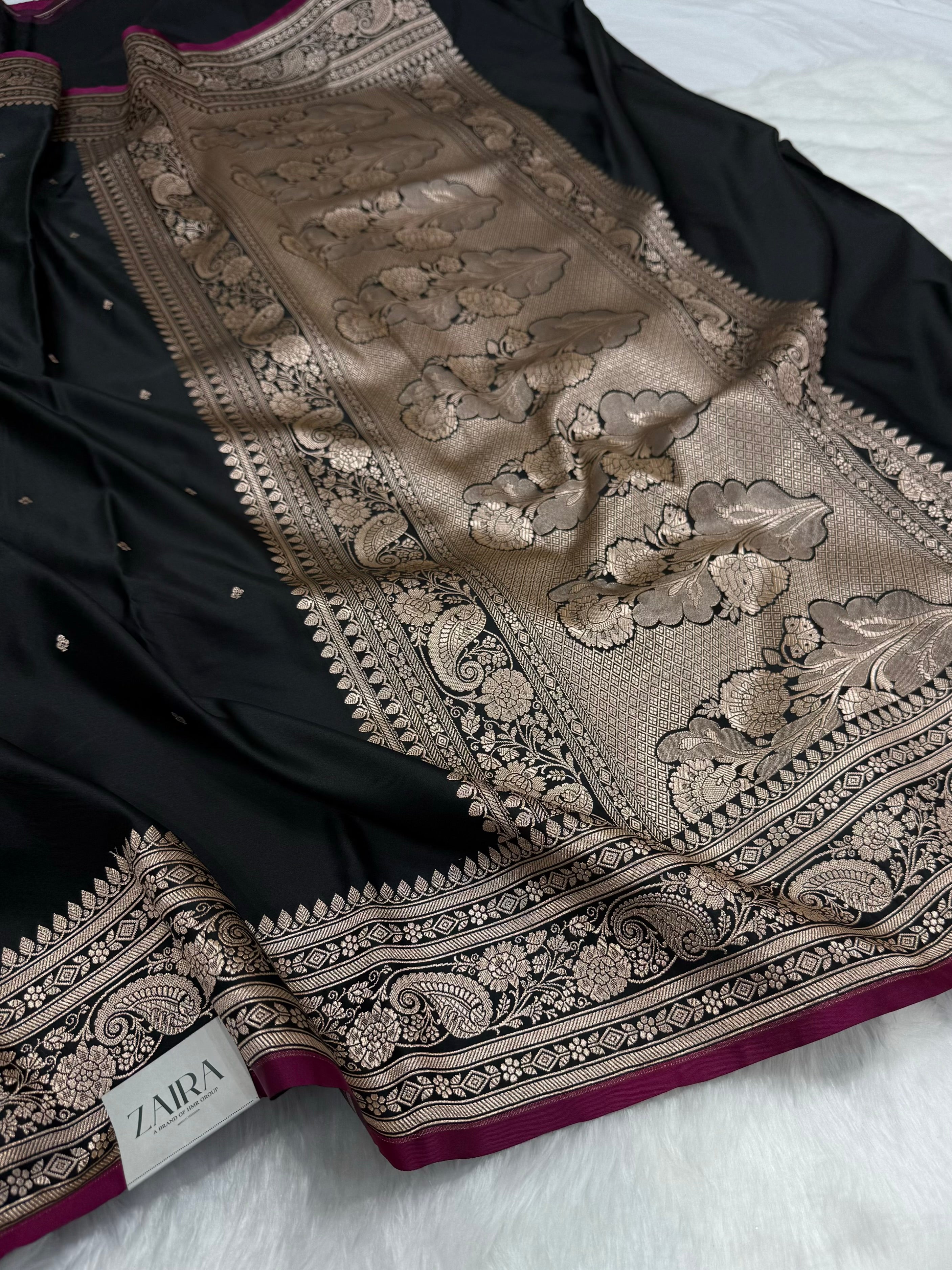 Black shades Mashru Silk Saree for Festive Seasons