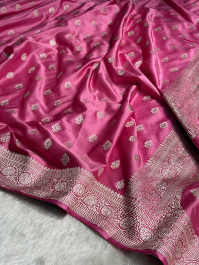 Blush Pink Shade Boota Mashru Silk Saree MCS17