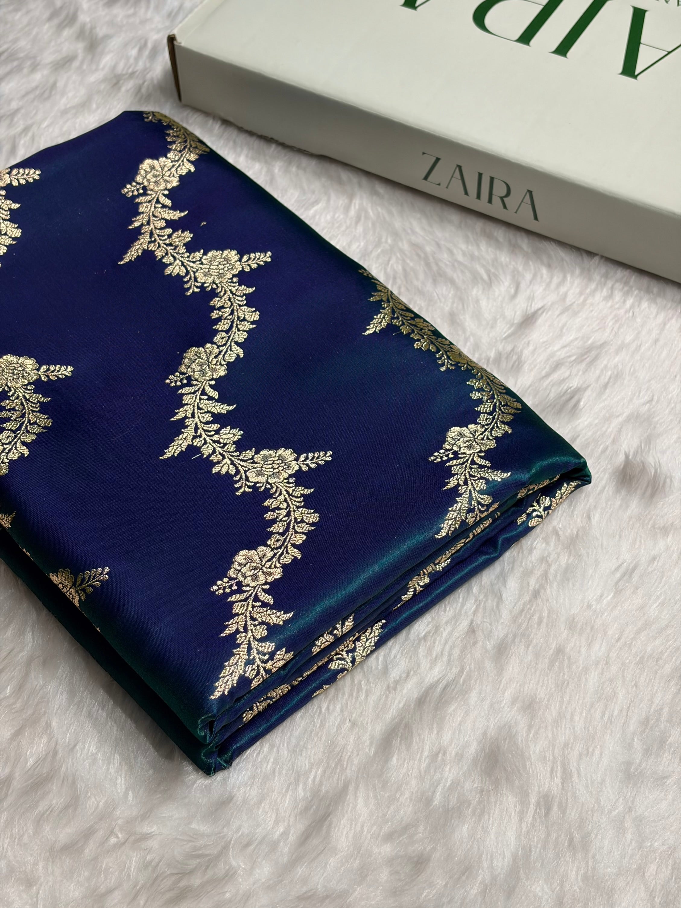 Peacock Shades Banarasi Satin Silk Saree SS35