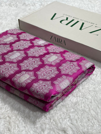 Banarasi Pink Shades Tanchoi Motif Mashru Silk Saree