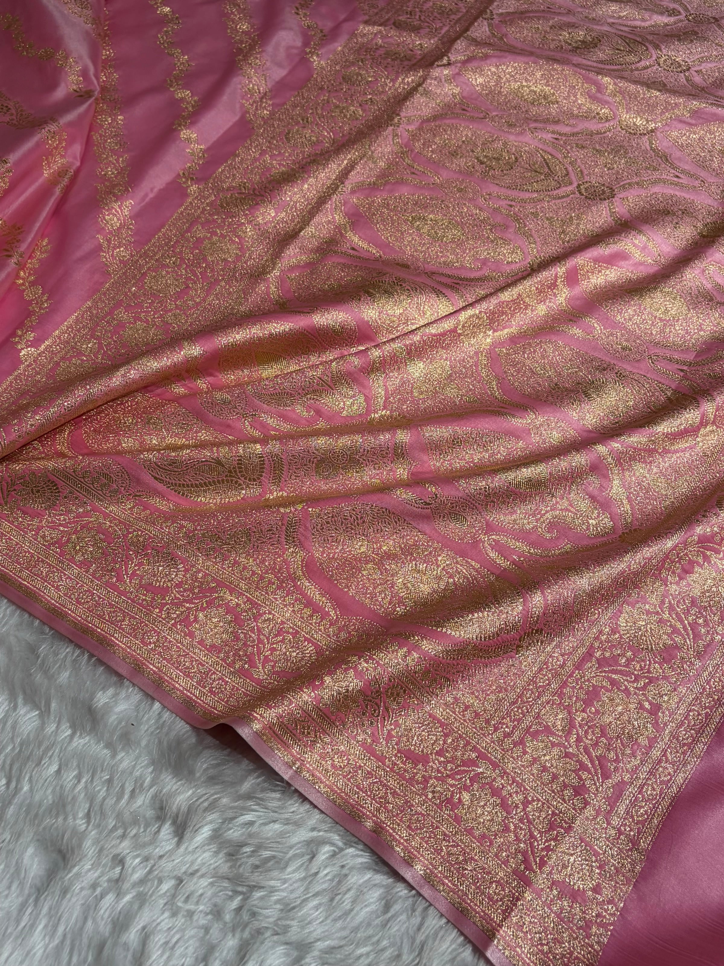Ultra Light Weight Satin Silk Baby Pink Cross SS10