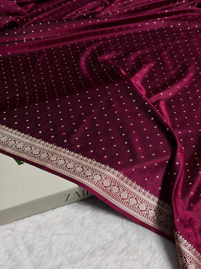 Garnet Shades Tanchoi Motif Mashru Silk Saree MST-13