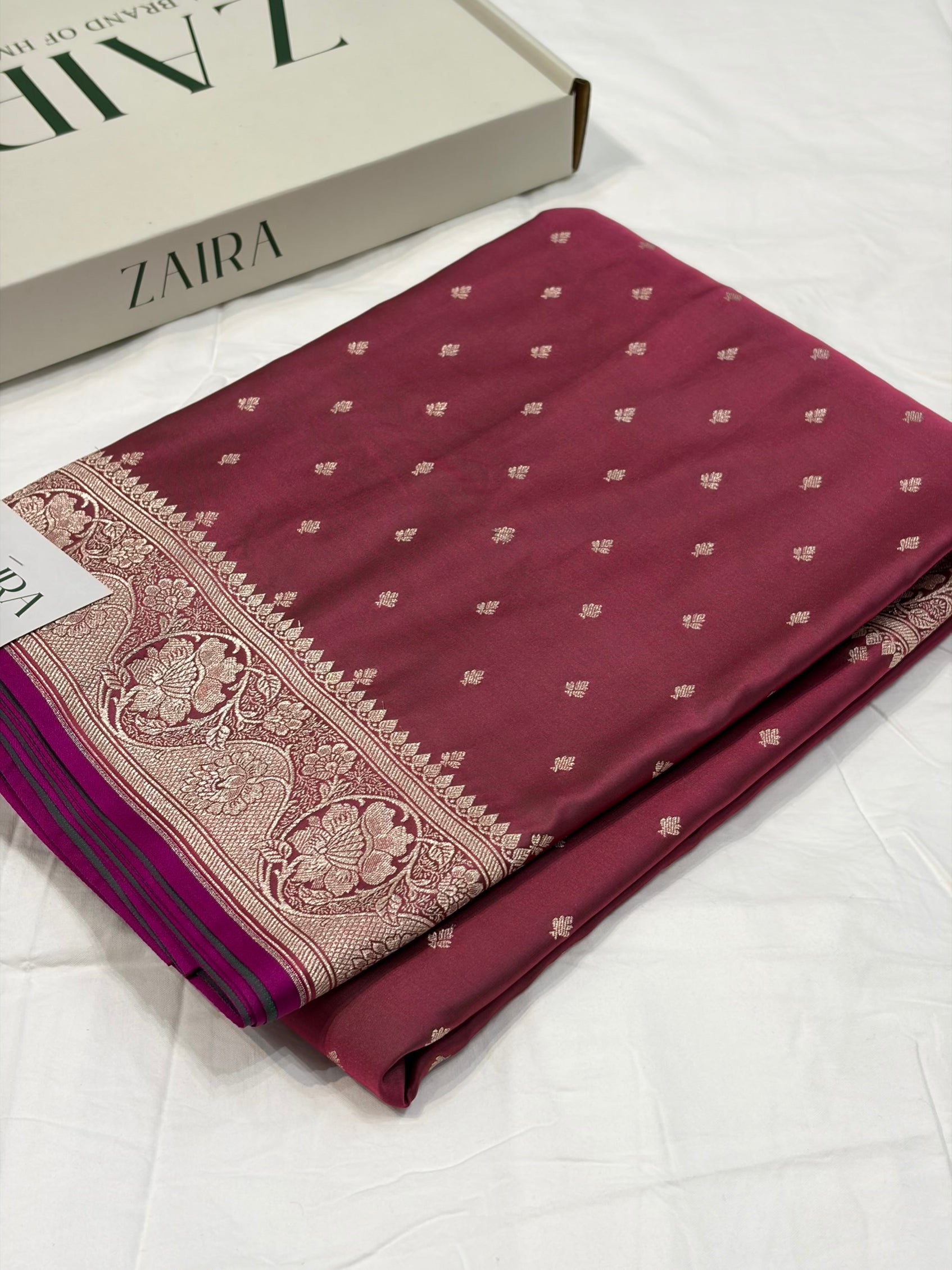 Rusty Mauve Shade With Booti Pattern Mashru Silk Saree