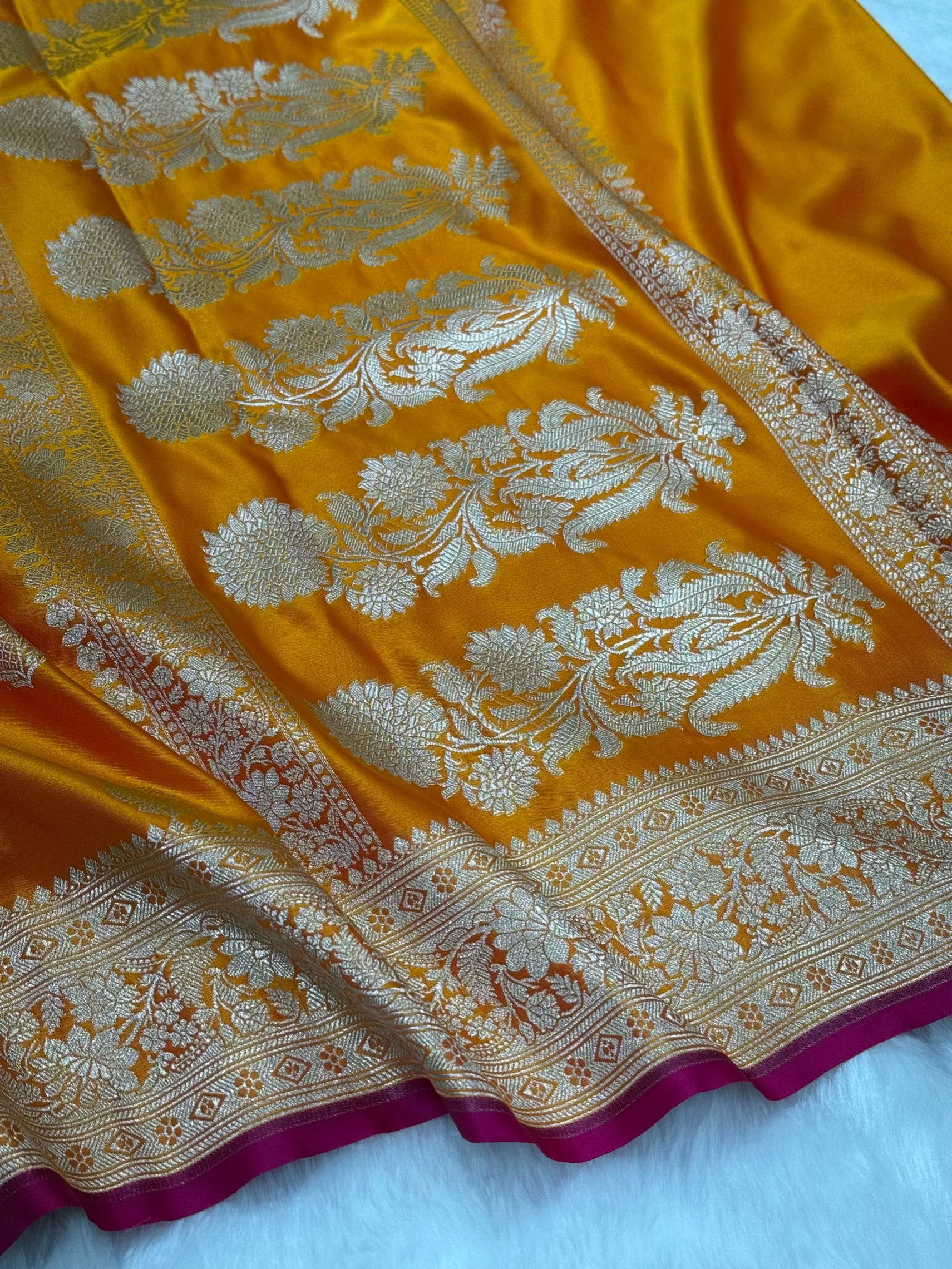 Pinkish Orange  Motif Mashru Silk MSM 76