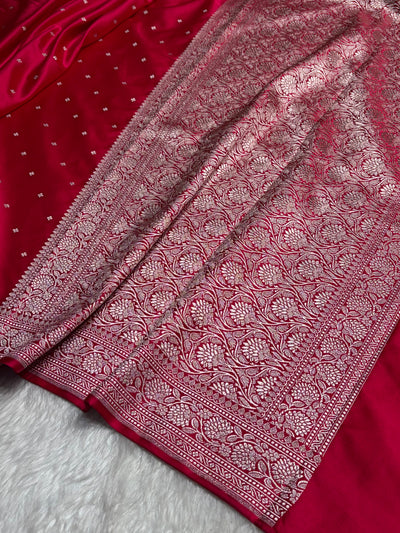 Dark Pink Shades Booti Mashru Silk Saree MCS70