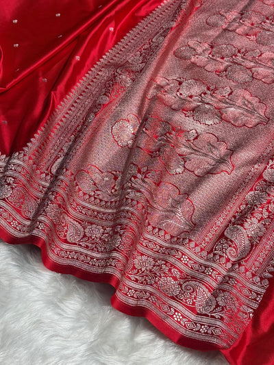Red Shades Booti Mashru Silk Saree MCS64