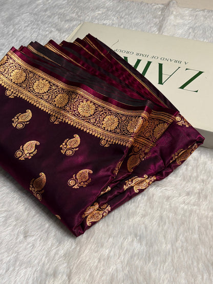 Satin Silk Booti in Dark Chocolate Shades