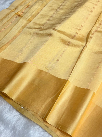 Lemon Shades Boota Handwoven Pure Raw Mango Silk RM-14