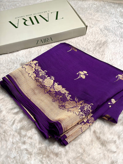 Purple Shades Handwoven Pure Paper Silk RM-55