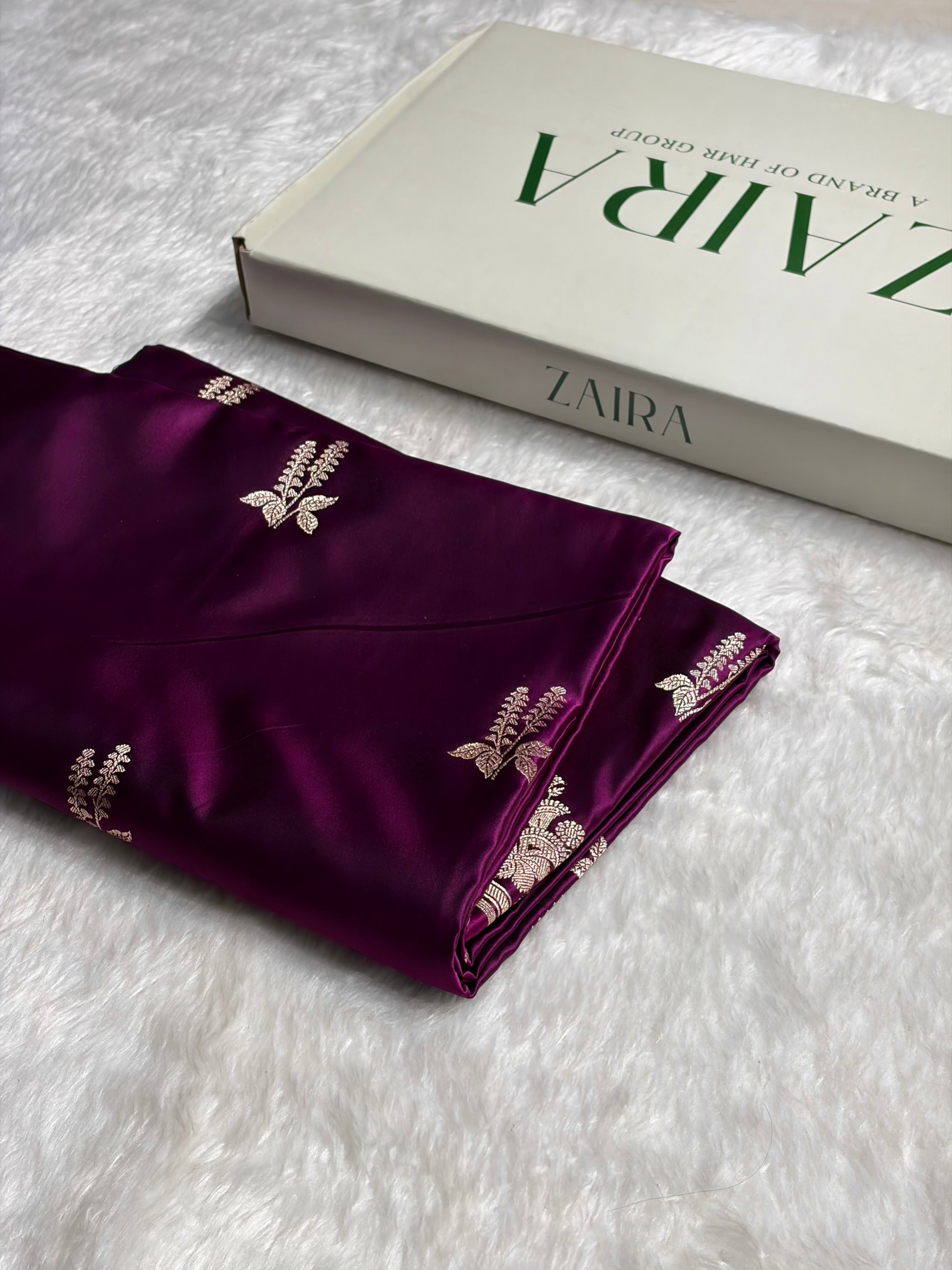 Wine Floral Boota Mashru Silk Saree MSM-43