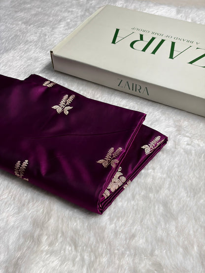 Wine Floral Boota Mashru Silk Saree MSM-43