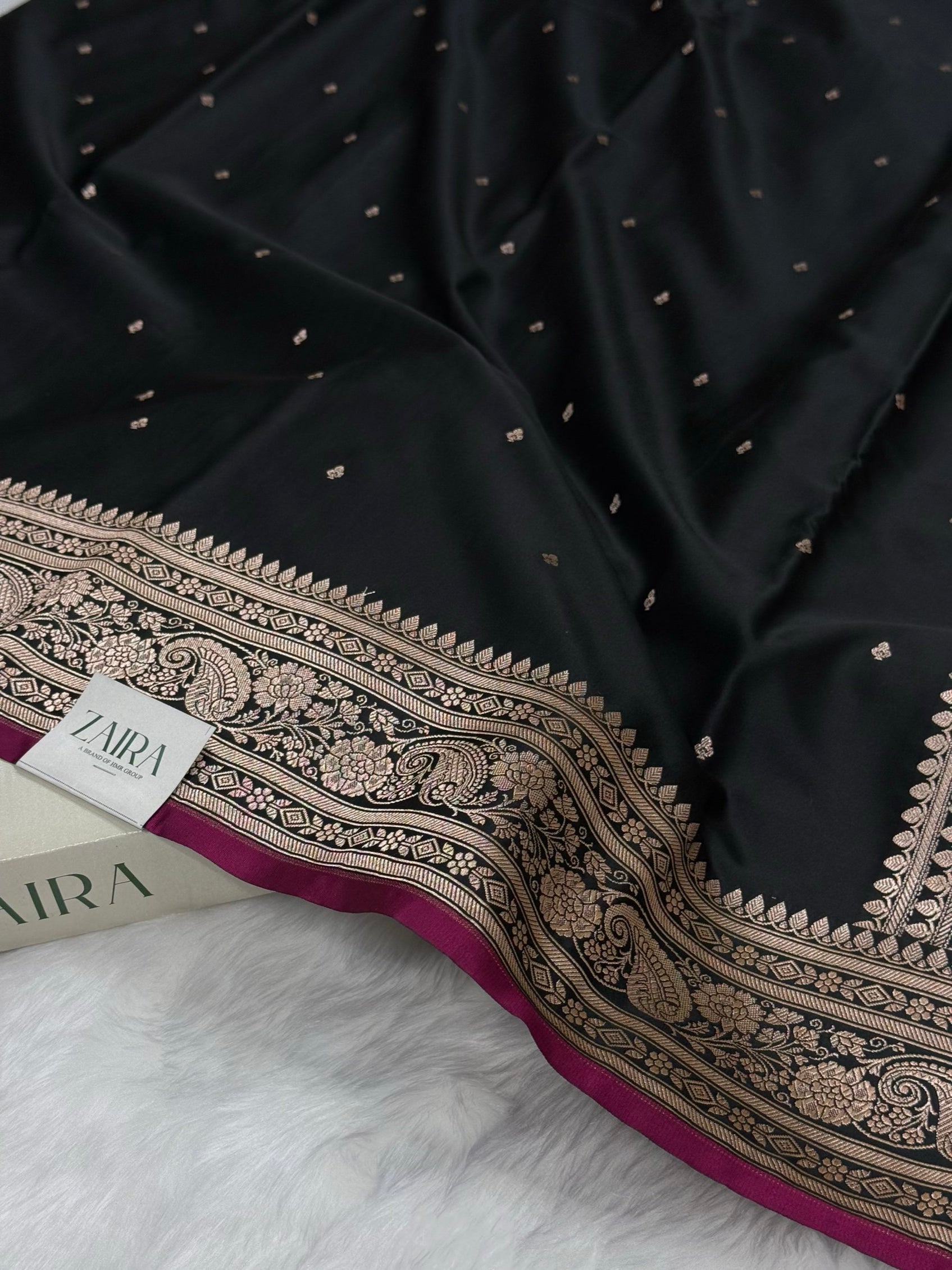 Black shades Mashru Silk Saree for Festive Seasons