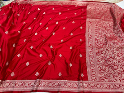Red Boota Mashru Silk Saree MS25