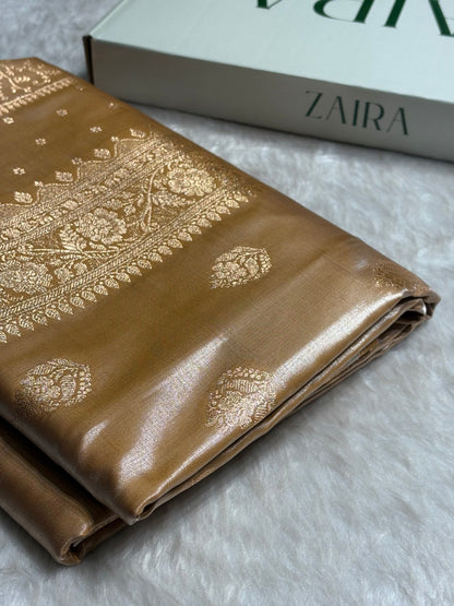 Satin Silk Saree Booti Motif in Tusser Shades SS20