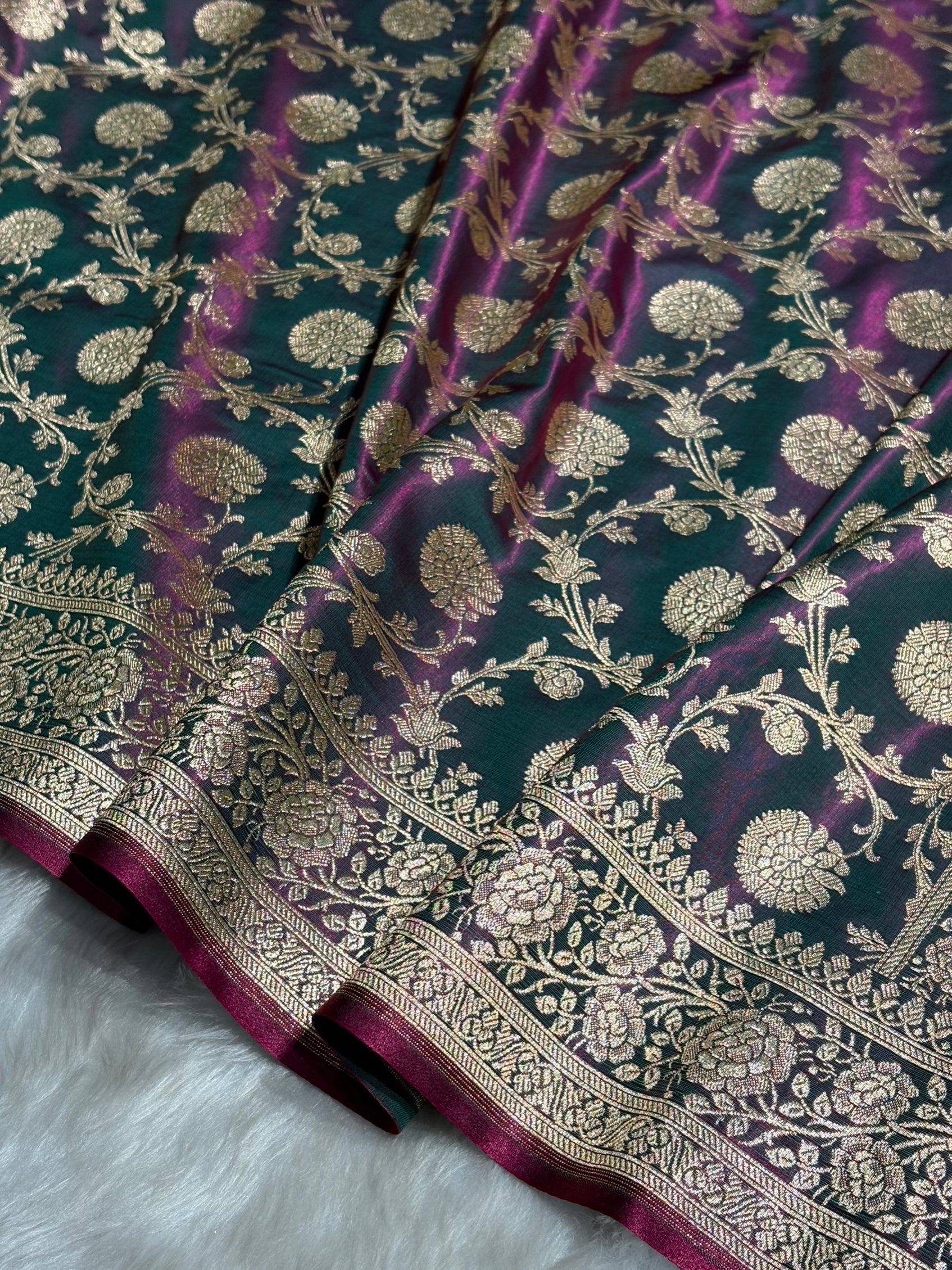 Light Weight Cross Wine shades Satin Silk Saree SS15