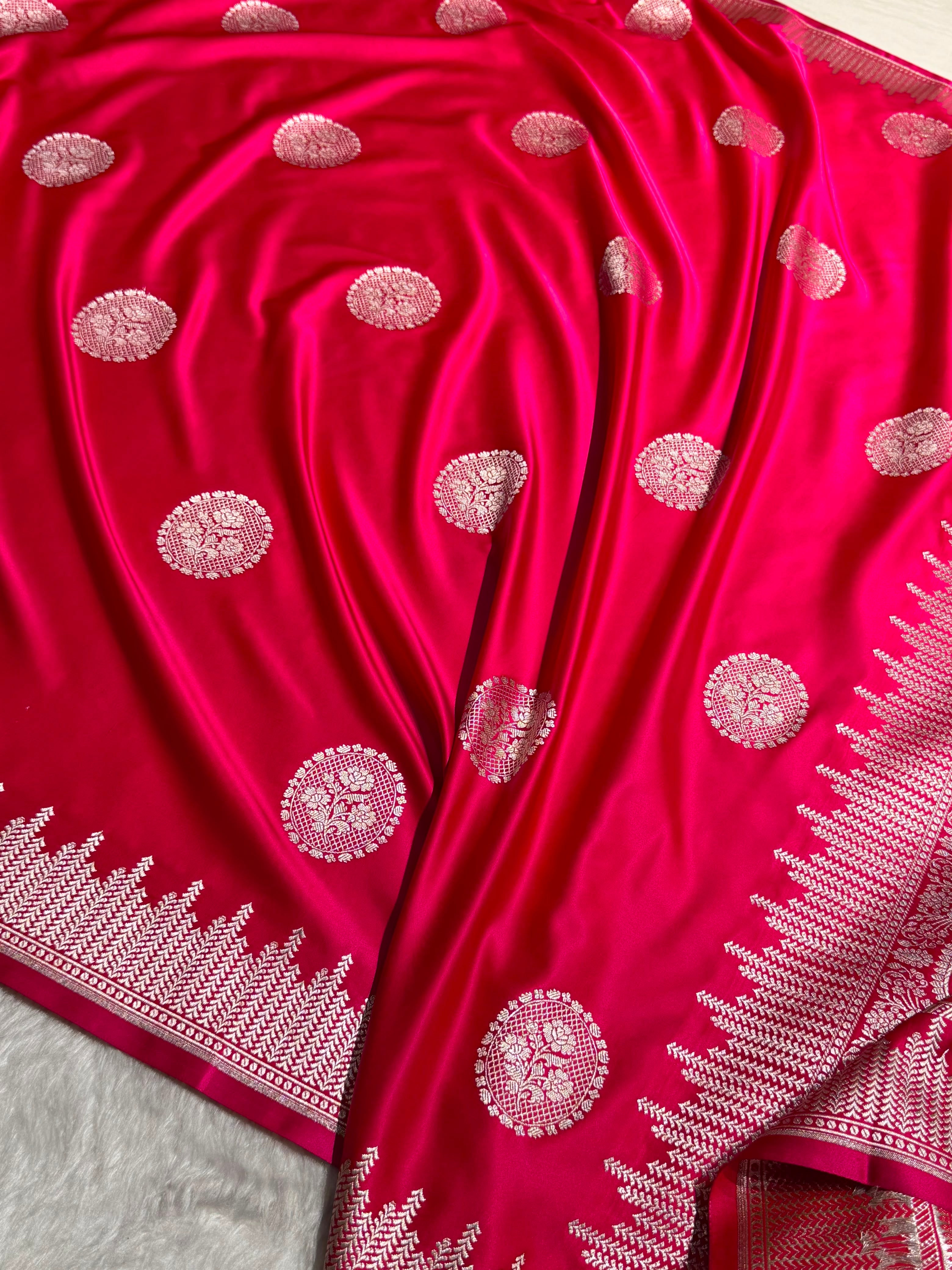 Rani Shades Banarasi Booti Pattern Mashru Silk Saree MSM-139