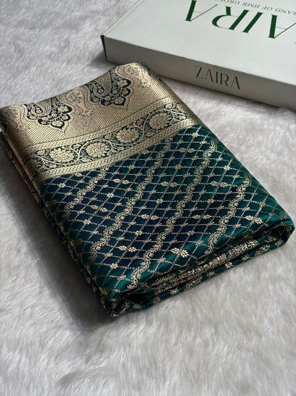 Peacock Banarasi Brocade Soft Katan Silk Saree SKB-01