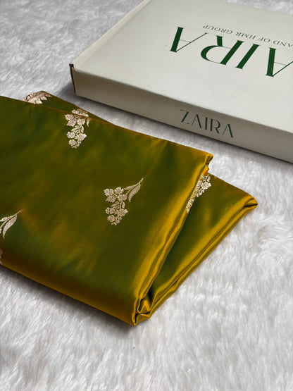 Liril Mehendi Boota With Floral Border Mashru Silk Saree MSM-97